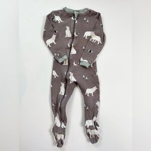 Zippyjamz Gray Animal Print Footies One Piece